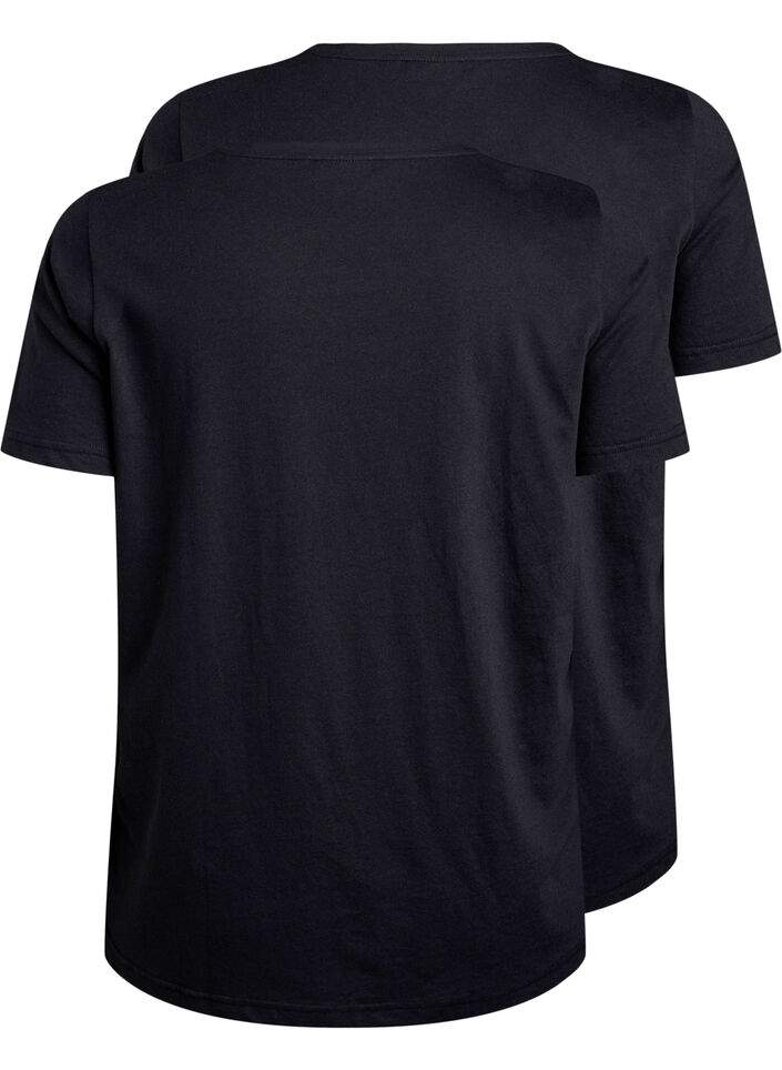 FLASH - 2-pack T-shirts met ronde hals, Black/Black, Packshot image number 1