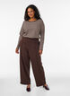 Gestreepte blouse met lange mouwen, Bruin, Model image number 1