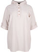 Tuniek met capuchon van katoen en linnen, Wh. Sandshell Stripe, Packshot image number 0