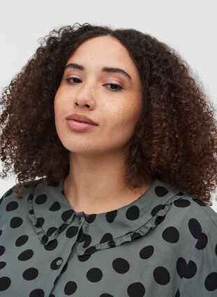 Lange viscose blouse met stippen, Thyme Dot, Model image number 2