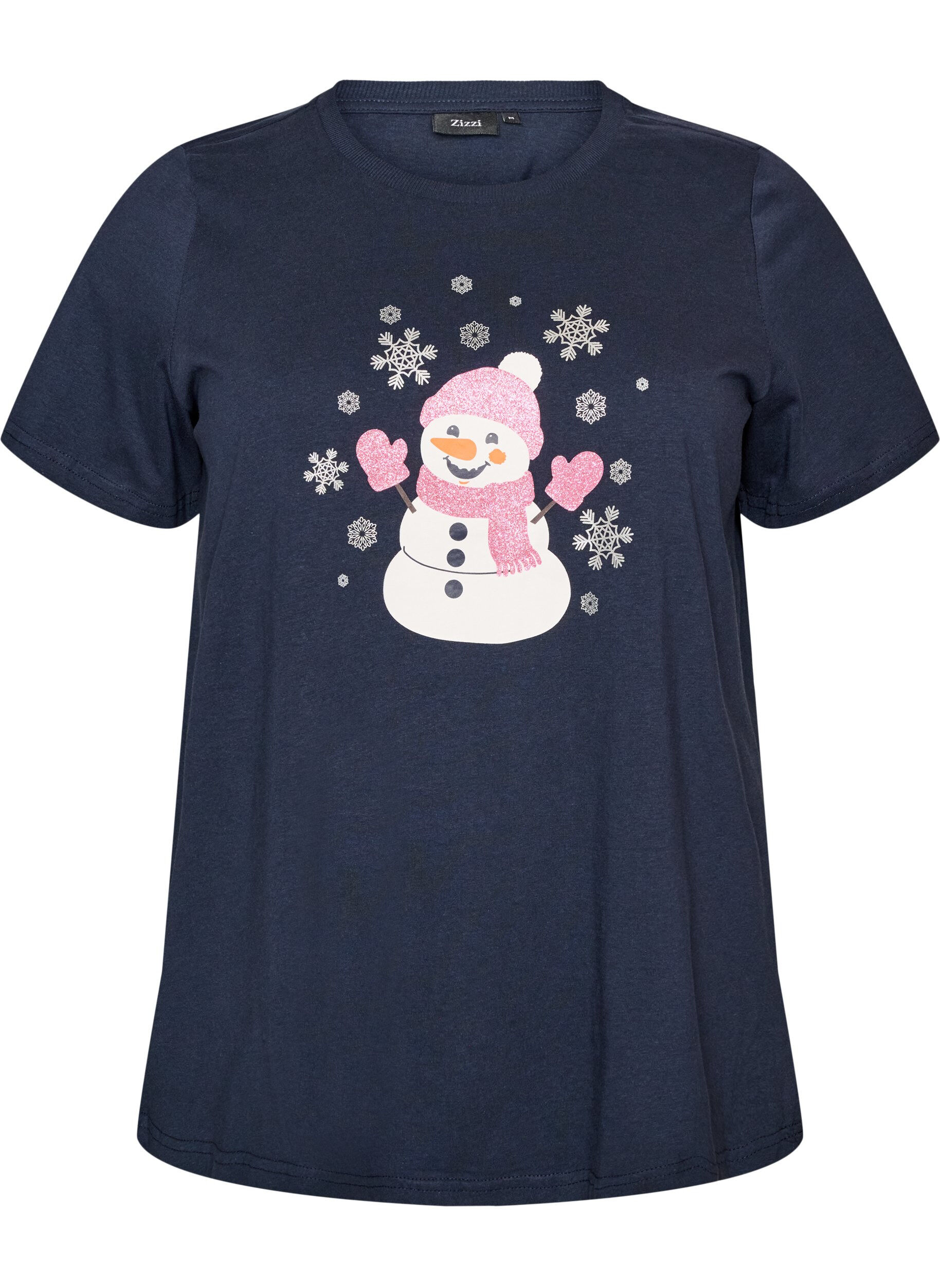 ZizziKerst T-shirt van biologisch katoen, Blauw, Packshot image number 0