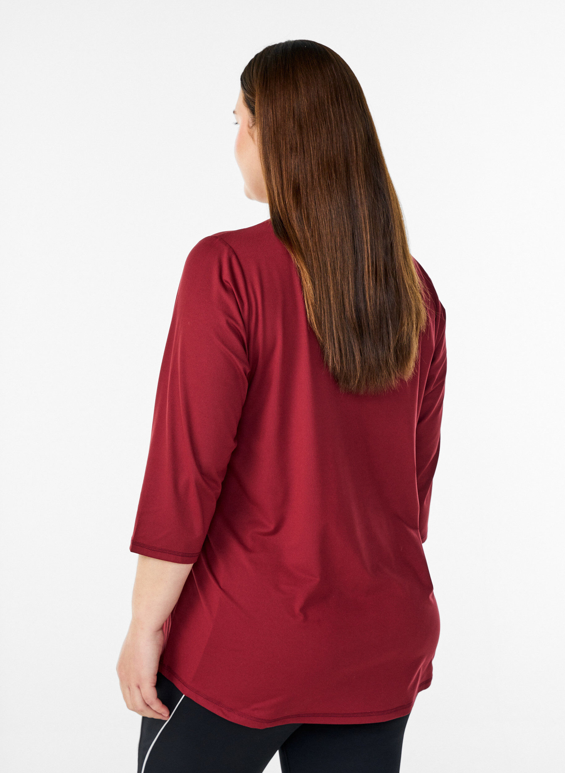 Zizzi Sporttop met 3/4 mouwen, Rood, Model image number 2