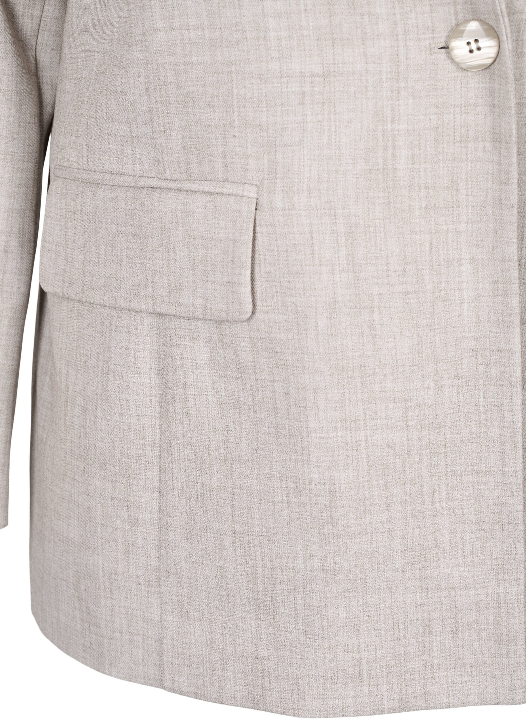 Zizzi Gem&ecirc;leerde blazer met knoopsluiting, String, Packshot image number 3