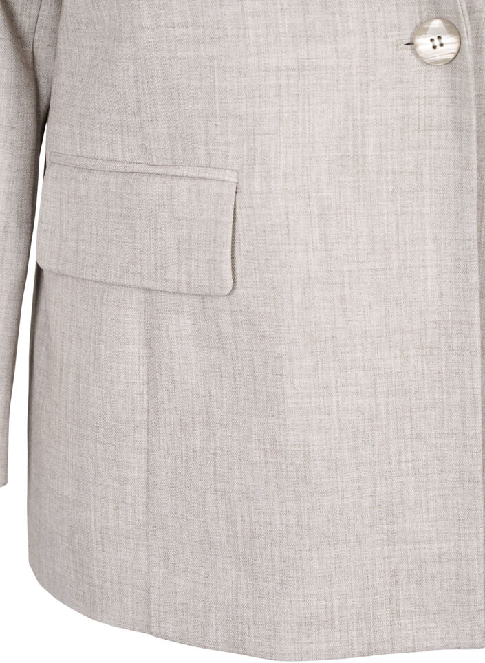 Gemêleerde blazer met knoopsluiting, String, Packshot image number 3