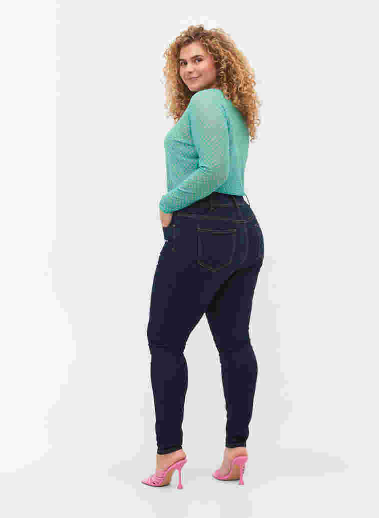 Super slim Bea jeans met extra hoge taille, Unwashed, Model image number 1