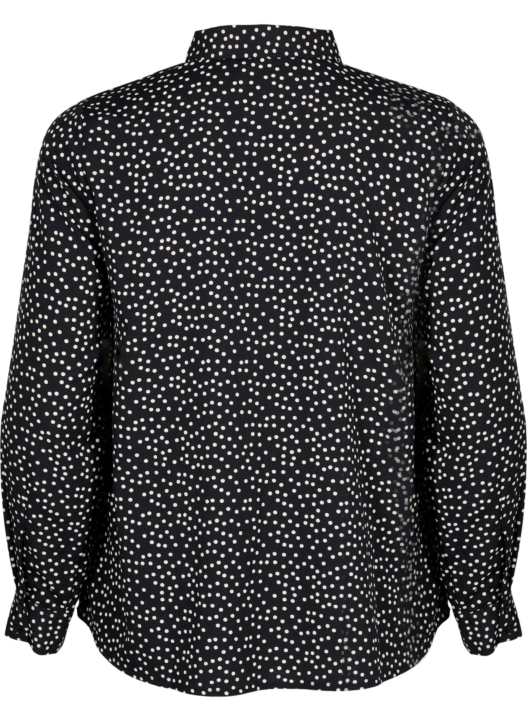 Zizzi FLASH - Shirt met stippen, Black White Dot, Packshot image number 1