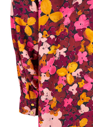 Viscose tuniek met bloemenprint en lange mouwen, Hot Pink Flower, Packshot image number 3