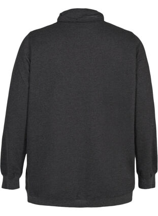 sweatshirt met trekkoorden bij de hals, Black Mel., Packshot image number 1