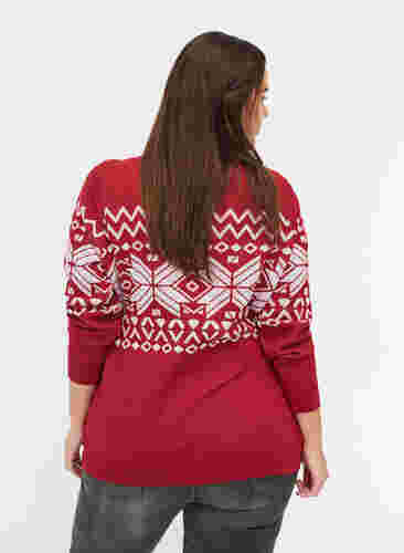 Gebreide trui met kerstmotief, Rio Red Comb, Model image number 1