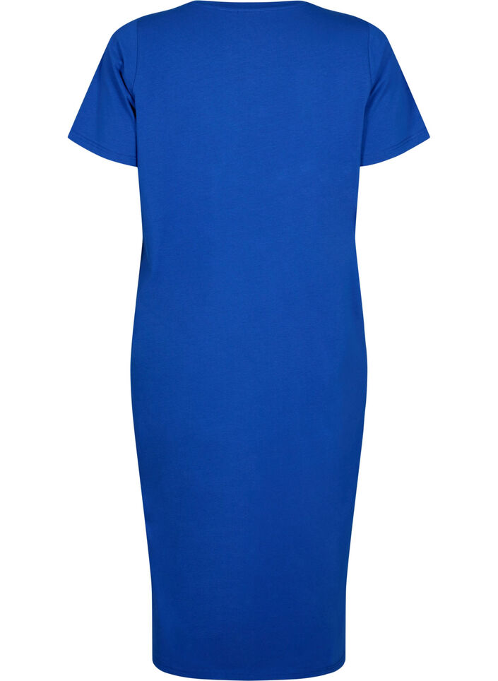 Katoenen jurk met korte mouwen en split, Surf the web, Packshot image number 1