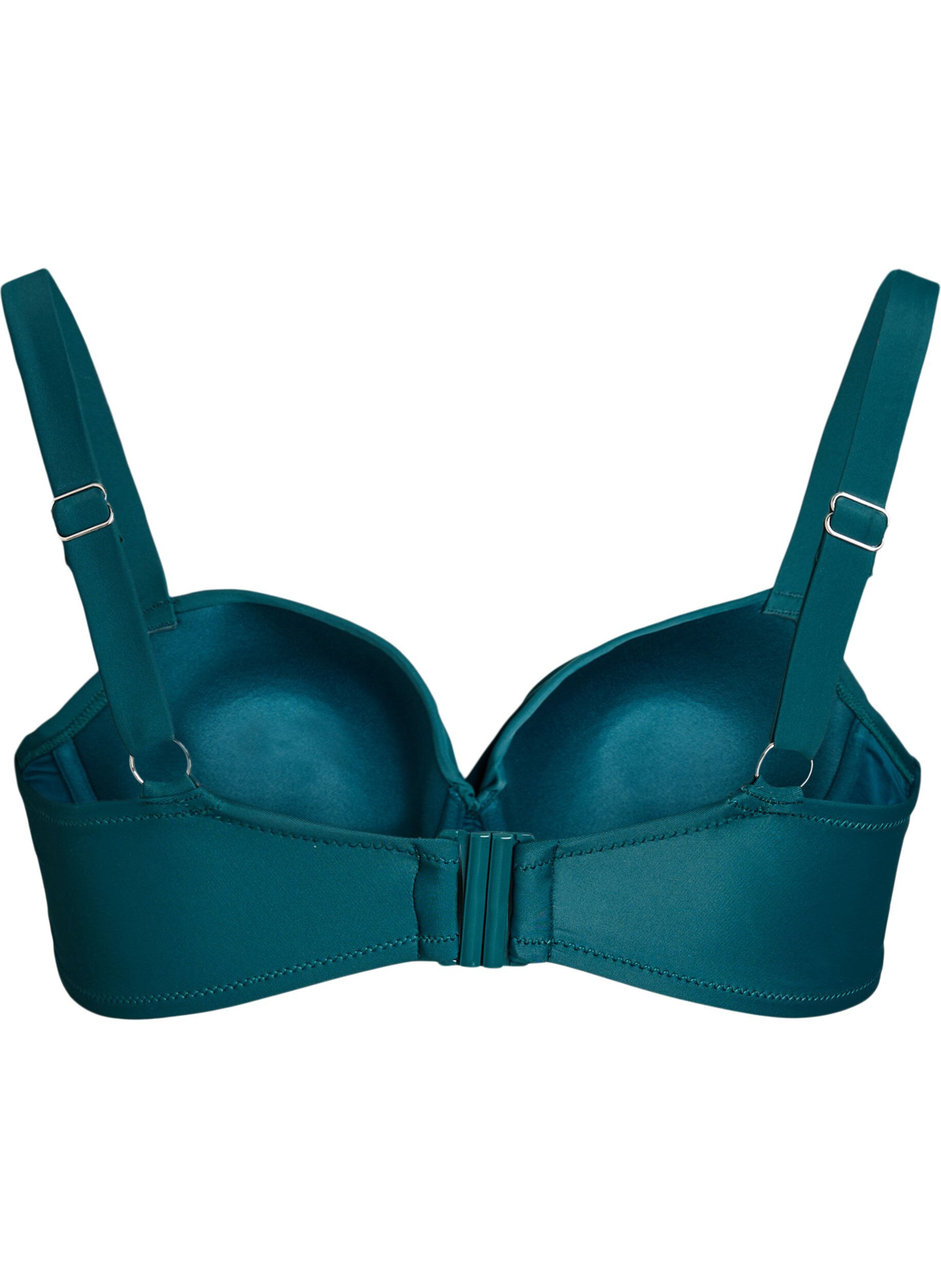 Zizzi Bikini top met beugel en plooien, Groen, Packshot image number 1