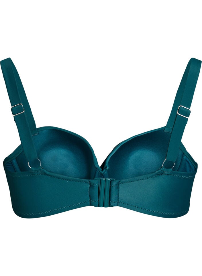 Bikini top met beugel en plooien, Groen, Packshot