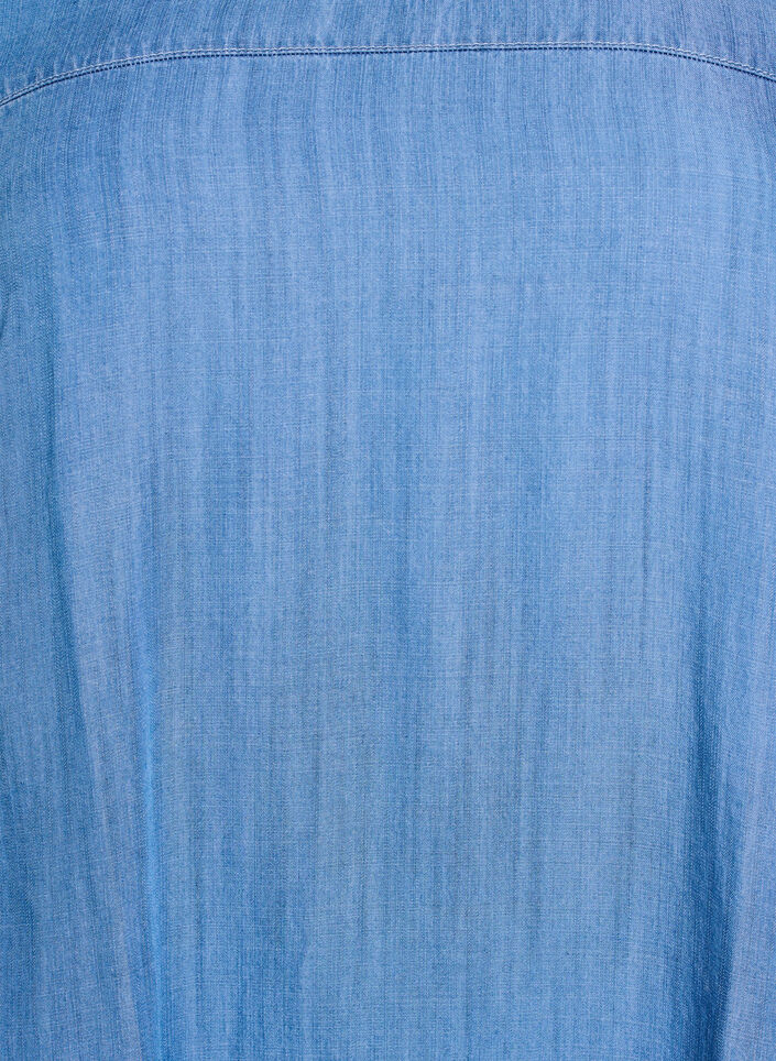 Korte jurk in lyocelldenim met een ballonpasvorm, Blauw, Packshot image number 2