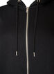 Lange hoodie met ritssluiting en zakken, Zwart, Packshot image number 2