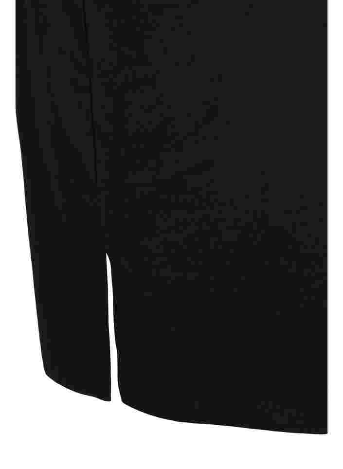 Katoenen jurk met korte mouwen en splitjes, Black, Packshot image number 3