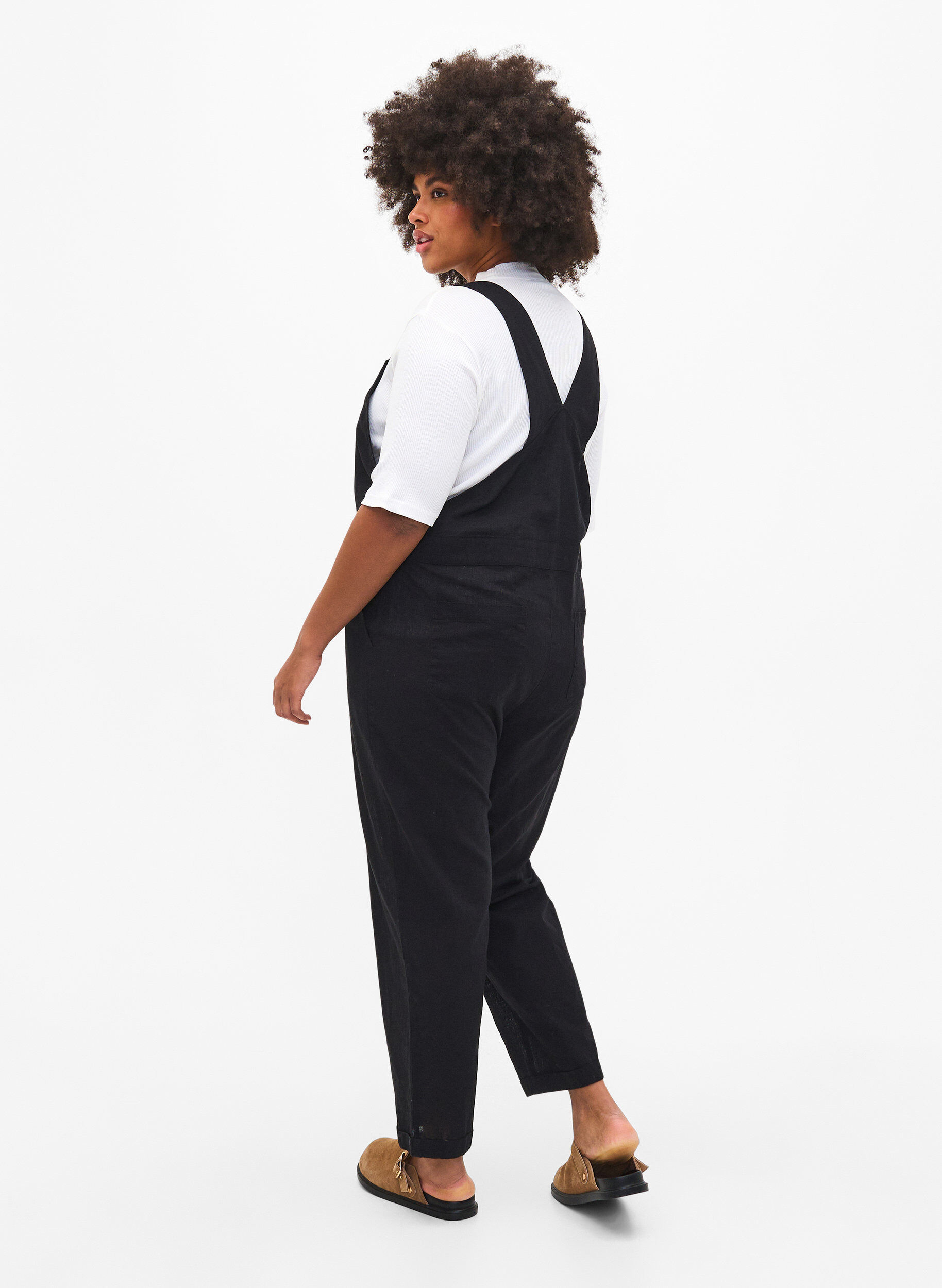 Zizzi Overalls van linnenmix, Black, Model image number 1