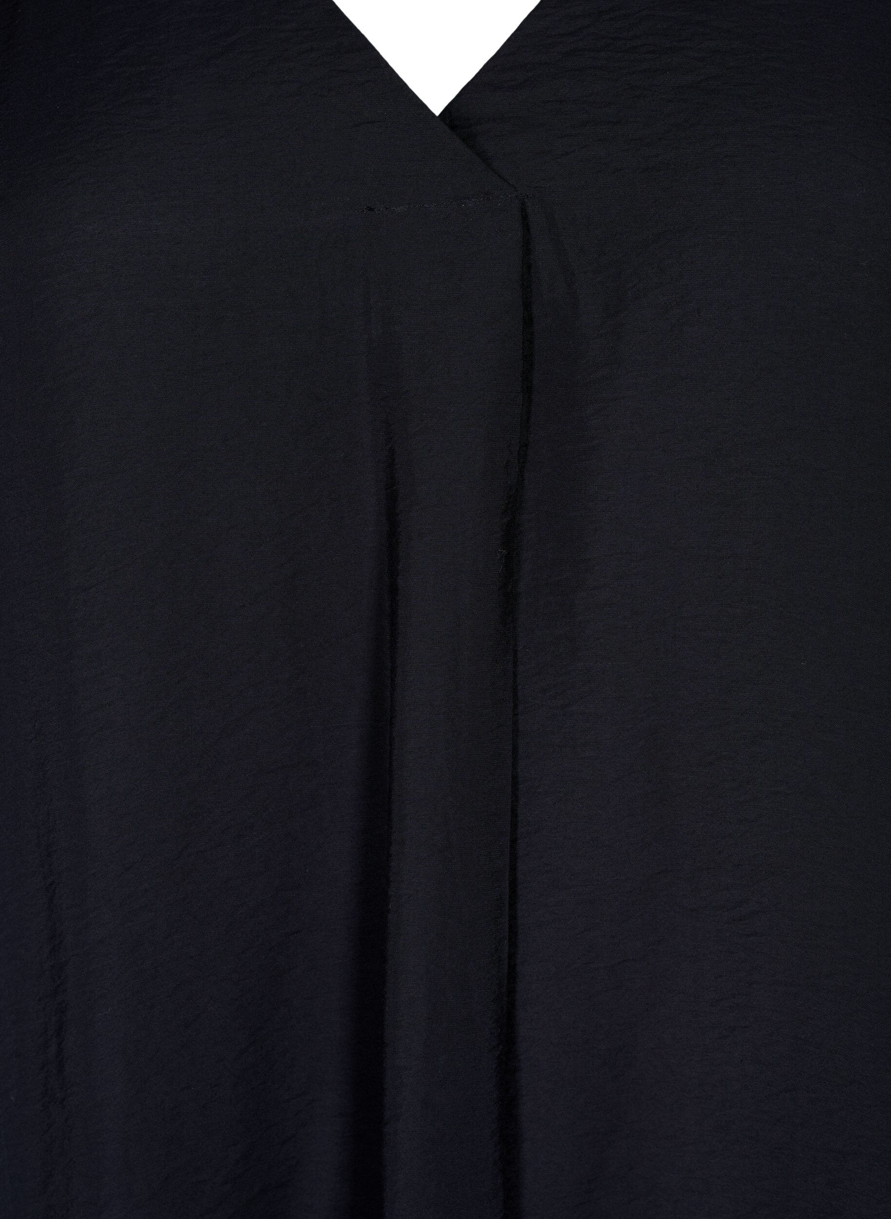 ZizziJurk met V-hals van viscose, Zwart, Packshot image number 2