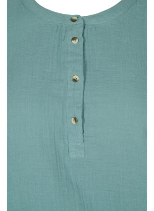 Katoenen blouse met knopen en 3/4-mouwen, Sagebrush Green, Packshot image number 2