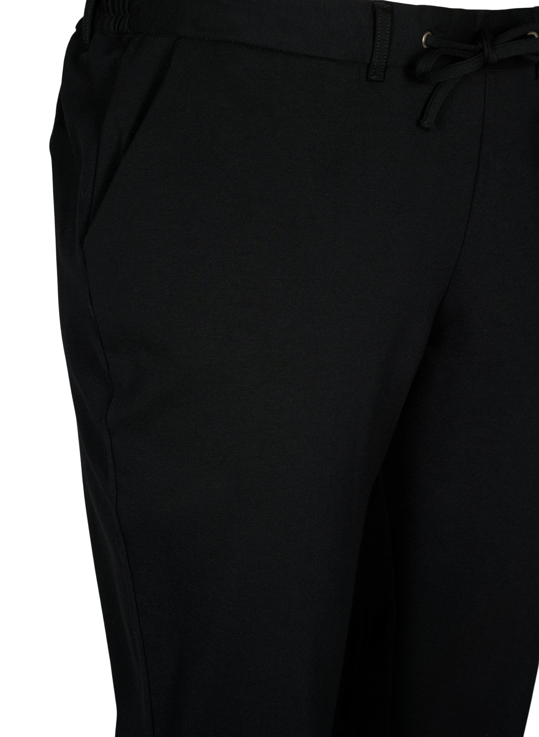 Zizzi Broek in viscosemix, Black, Packshot image number 2