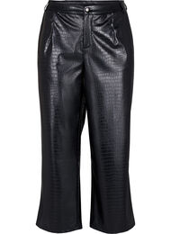 Imitatieleren broek met wijdte, Black