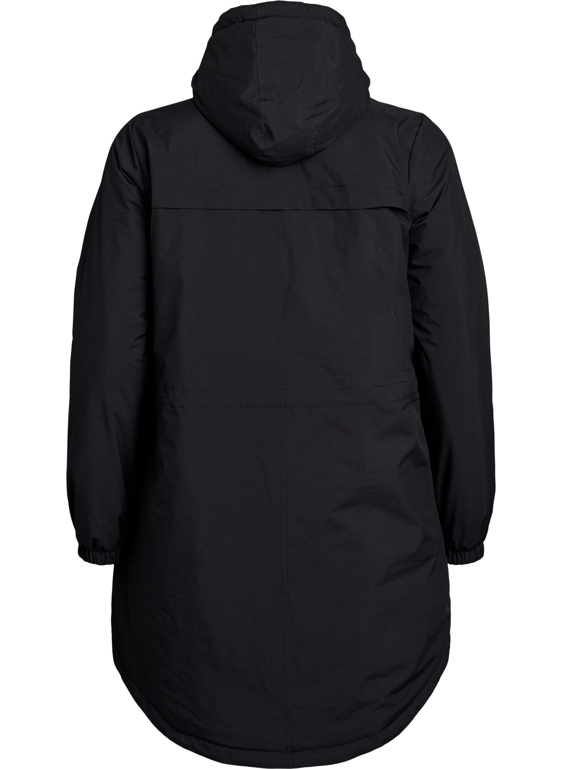 ZizziLichtgewicht gewatteerde parka met een capuchon, Zwart, Packshot image number 1
