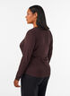 Viscose blouse met kanten afwerking en V-hals, Bruin, Model image number 2
