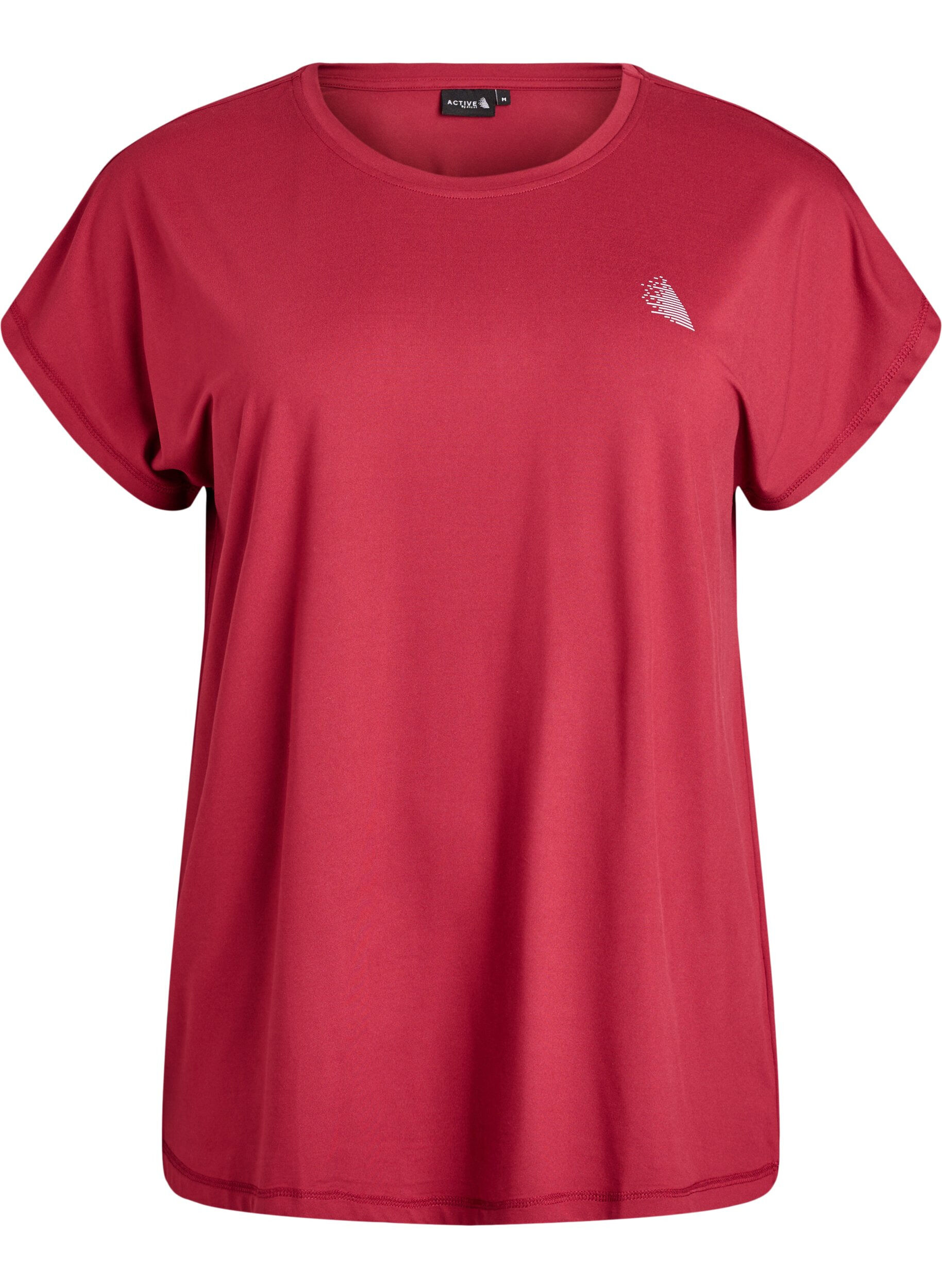 ZizziEffen gekleurd trainingsshirt, Rood, Packshot image number 0