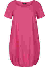 Katoenen jurk met korte mouwen, Beetroot Purple