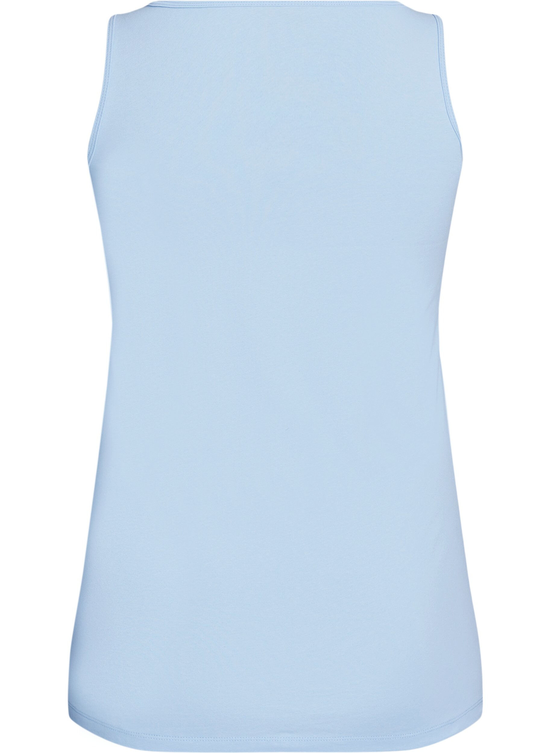 ZizziEffen basic top in katoen, Blauw, Packshot image number 1