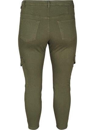 Katoenen broek met enkellengte, Army green , Packshot image number 1