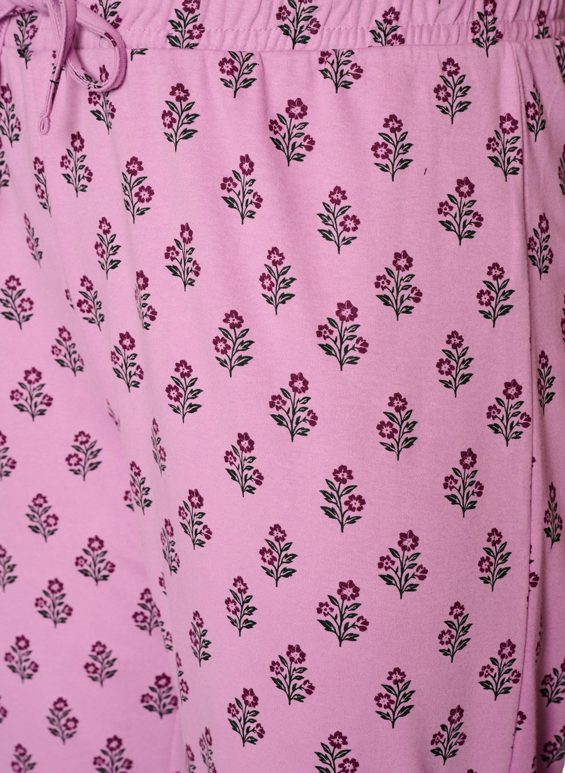ZizziKatoenen pyjamabroek met hoge taille, Roze, Packshot image number 2