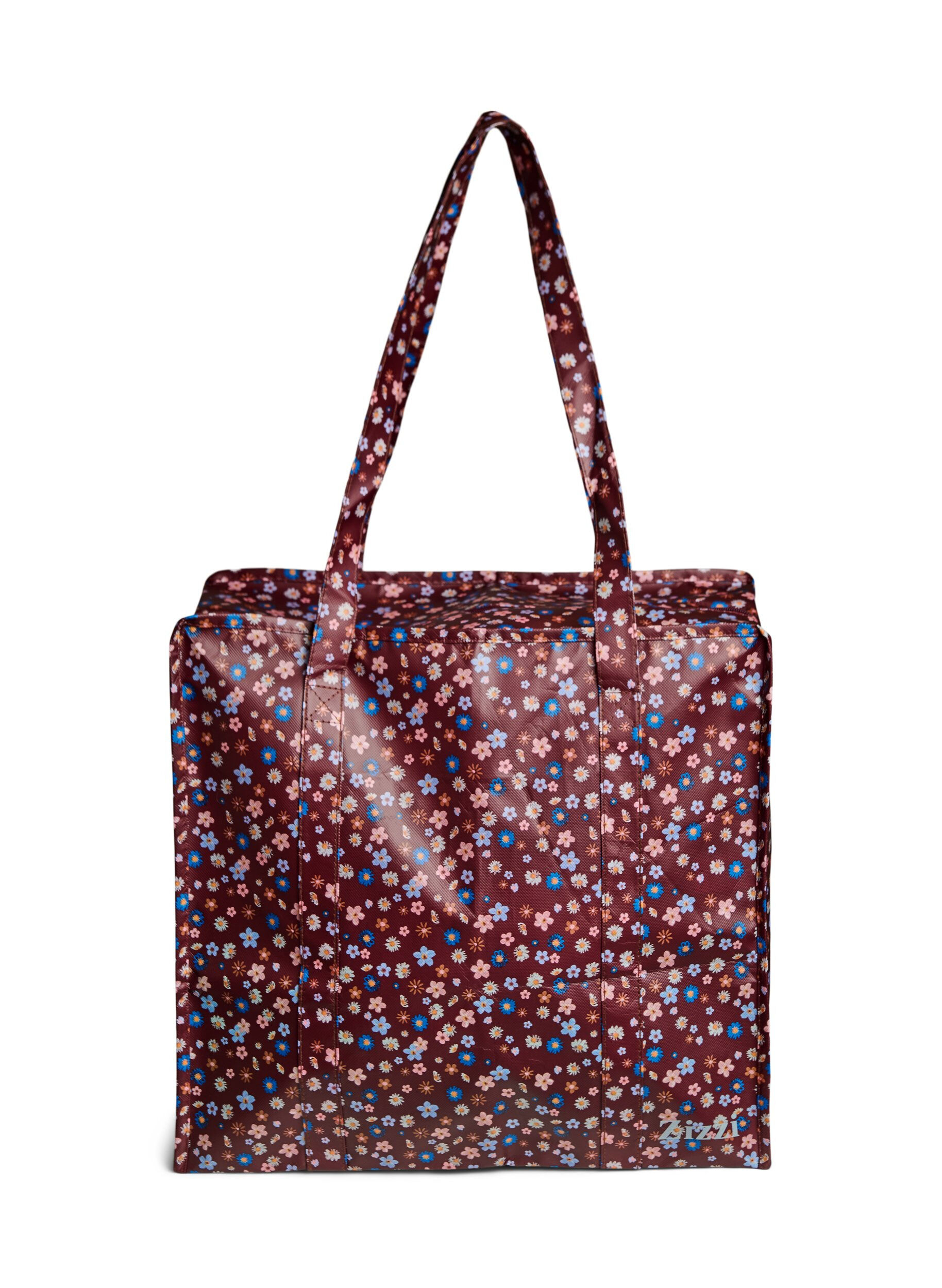 ZizziBoodschappen tas met rits or just shoppingbag, Bruin, Packshot image number 0