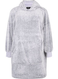 Oversized teddy jurk met zak, Grey Melange