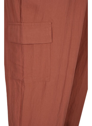 Losse viscose broek met grote zakken, Copper Brown, Packshot image number 3