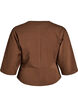 Peplum blouse met ellebooglange mouwen, Bruin, Packshot image number 1