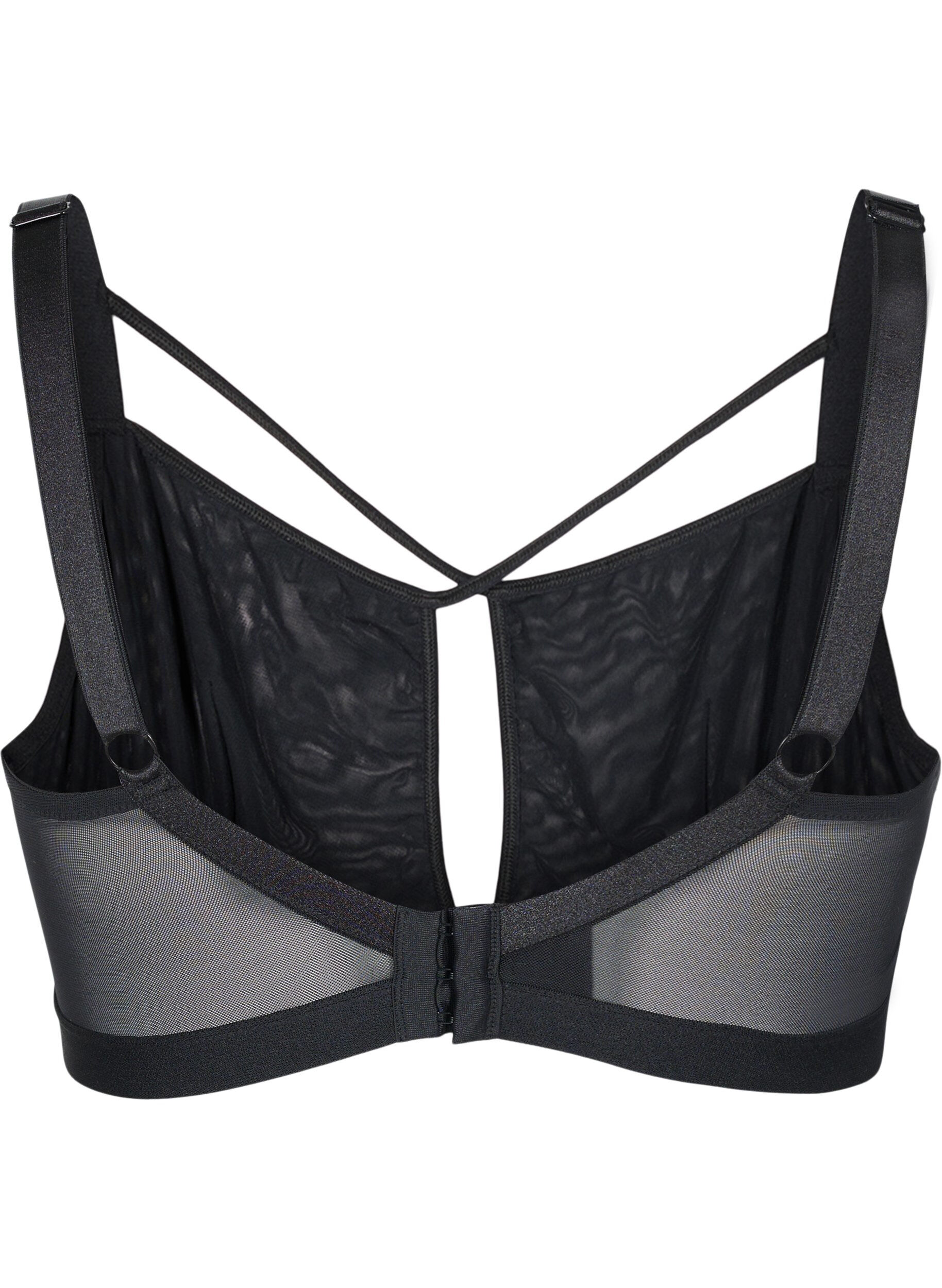 Zizzi Mesh beha met draad, Black, Packshot image number 1