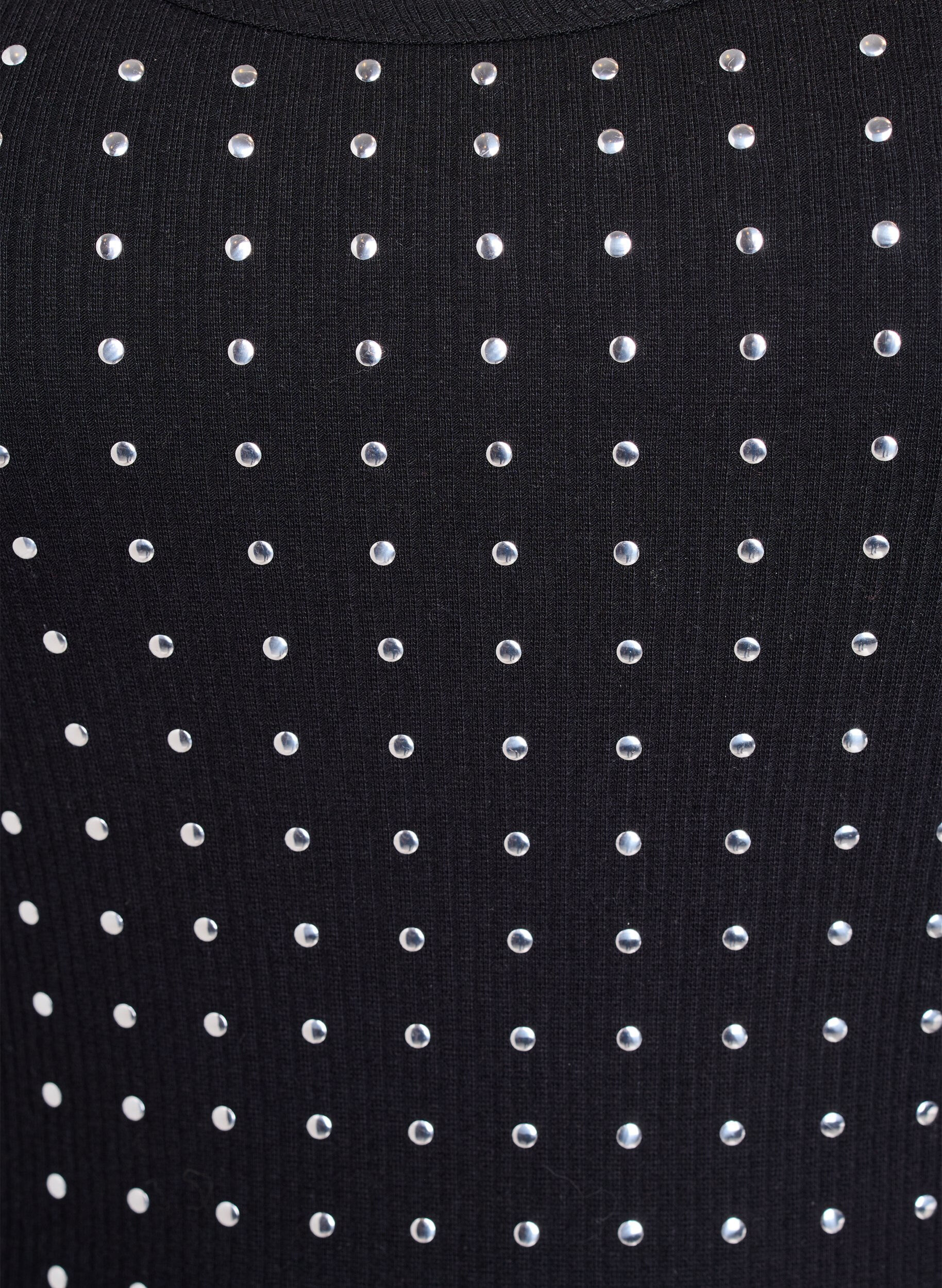 Zizzi Tanktop met studs, Black, Packshot image number 2