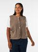 Teddy gilet met knopen en zakken, Bruin, Model image number 0