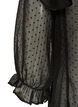 Transparante blouse met stippen en ruchesdetails, Zwart, Packshot image number 3
