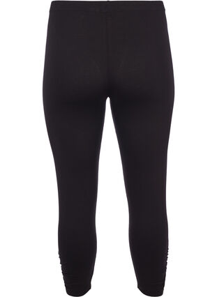 Driekwart basic legging met kreukeffect, Black, Packshot image number 1