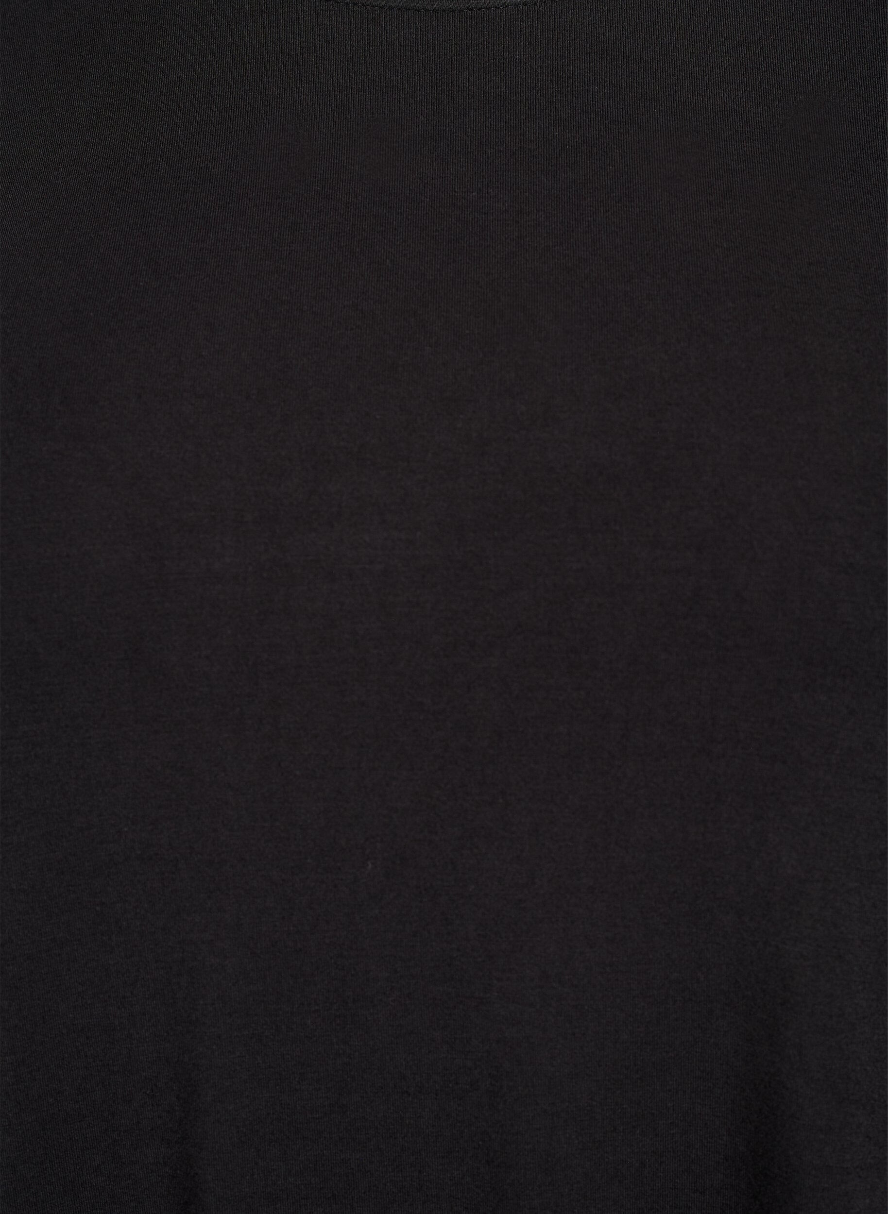 Zizzi Blouse met lange mouwen in een effen kleur, Zwart, Packshot image number 2