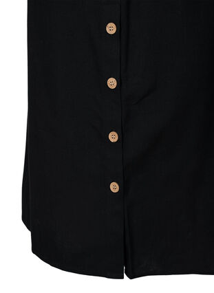 Katoenen jurk met 3/4-mouwen en knopen, Black, Packshot image number 3