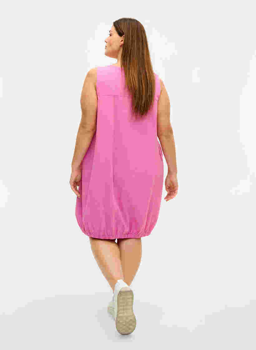 Mouwloze katoenen jurk, Cyclamen, Model image number 1