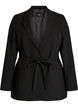 Blazer met afneembare strikceintuur, Zwart, Packshot image number 0
