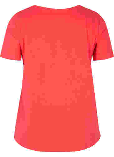 Basic t-shirt in effen kleur met katoen, Hibiscus, Packshot image number 1