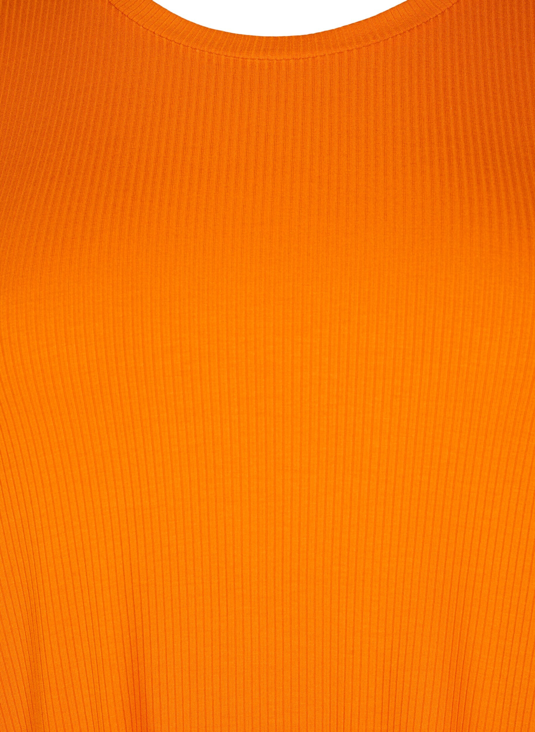 Zizzi T-shirt van viscose met ribstructuur, Exuberance, Packshot image number 2