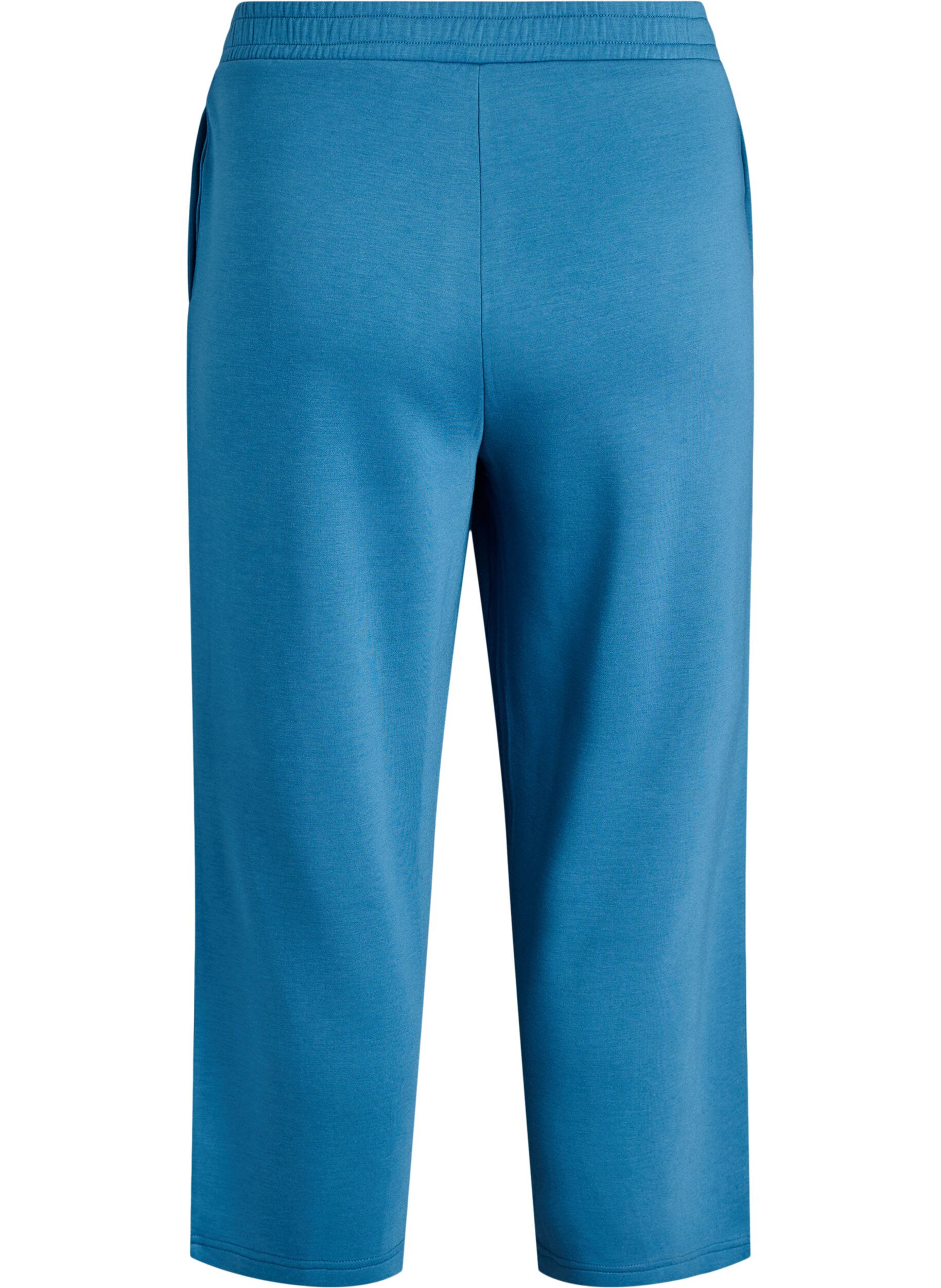Zizzi 7/8 modal mix broek met zakken, Blauw, Packshot image number 1