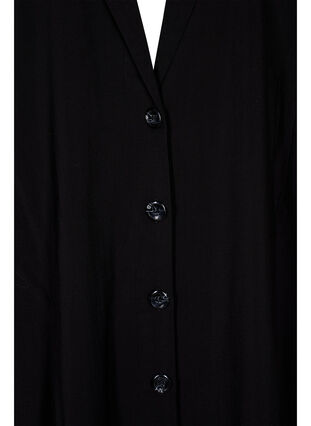 Lang viscose hemd met korte mouwen, Black, Packshot image number 2