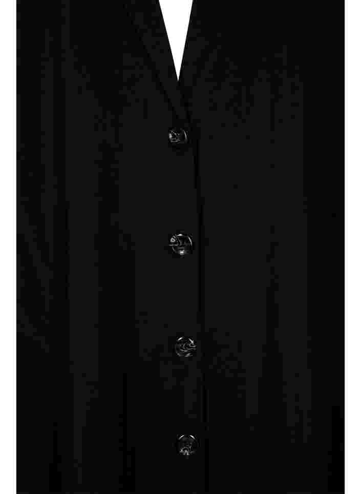 Lang viscose hemd met korte mouwen, Black, Packshot image number 2