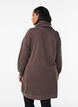 Kort sweatshirt jurk met hoge kraag en zakken, Bruin, Model image number 2